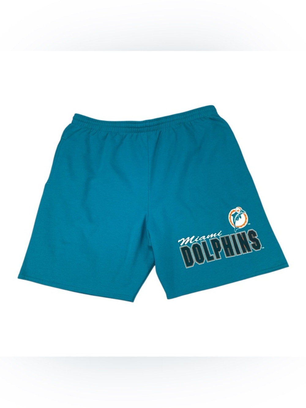Vintage Miami Dolphins Shorts Mens XL Teal NFL Team Rated Sweat Shorts USA